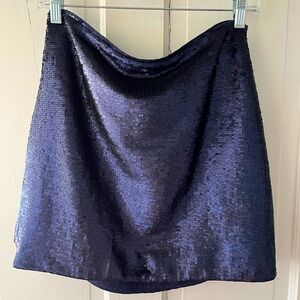 Midnight Blue Sequin Mini Skirt
